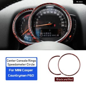 カーボン ミニクーパー カントリーマン F60 JCW インテリア トリム カーセンターコンソール リングスピードメーター ステッカー - Black with red