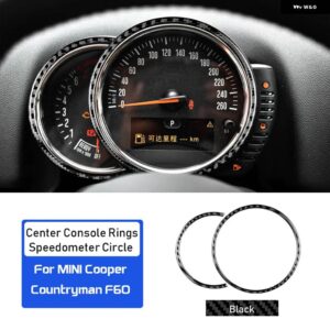 カーボン ミニクーパー カントリーマン F60 JCW インテリア トリム カーセンターコンソール リングスピードメーター ステッカー - Black Carbon
