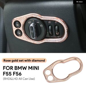 ヘッドライト コントロールパネル シェル ミニクーパー F55 F56 インテリア スイッチ ボタン パネル ステッカー 人工ダイヤモンド