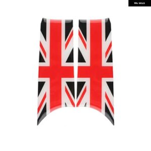 2個 3D エポキシドア アームレスト ステッカー カバー ミニクーパー F56 ミニ F56 JCW インテリア トリム デカール - Black Red Union Jack