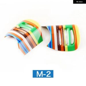 2個 カーエアコンベント アウトカバー ステッカー 室内 装飾 ミニクーパー F56 F55 カースタイリング - Rainbow 2Pcs