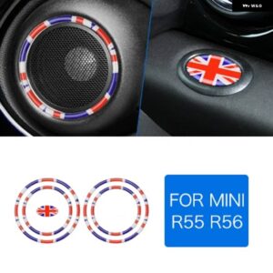 5ピース ミニクーパー R55 ハッチバック ミニ 1 R56 クラブマン インテリア ドア オーディオ スピーカー ステッカー スタイリング - Union Jack 5pcs