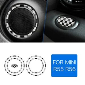 5ピース ミニクーパー R55 ハッチバック ミニ 1 R56 クラブマン インテリア ドア オーディオ スピーカー ステッカー スタイリング - Checker 5pcs