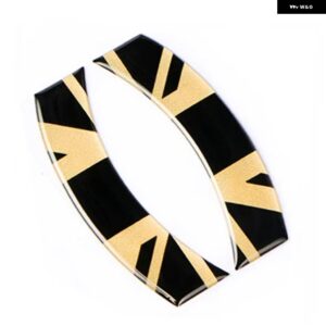 クリスタルエポキシ ミニクーパー カントリーマン F60 コンソール 画面ナビゲーションフレームトリム ステッカー スタイリング - Black Gold UnionJack