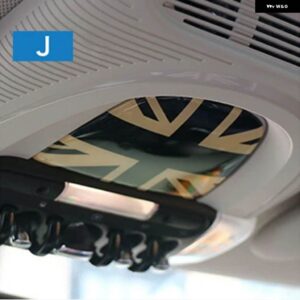 1個 インテリア ルーフ読書灯 ステッカー カバー ミニクーパー F56 F55 F60 カントリーマン 読書灯 ステッカー - Black Gold UnionJack