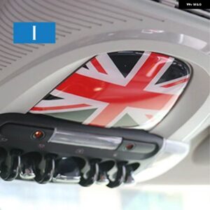 1個 インテリア ルーフ読書灯 ステッカー カバー ミニクーパー F56 F55 F60 カントリーマン 読書灯 ステッカー - Black Red Union Jack