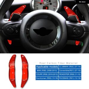 ステアリングホイール シフター パドル延長トリム ミニクーパー R55 R56 R57 R58 R59 R61 R60 カントリーマンカーボン - red for R series