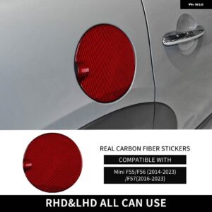 リアルハードカーボン ミニクーパー F55 F56 F57 燃料タンクキャップガスタンクカバー ステッカー 外装 装飾 トリム - red