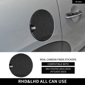 リアルハードカーボン ミニクーパー F55 F56 F57 燃料タンクキャップガスタンクカバー ステッカー 外装 装飾 トリム - black