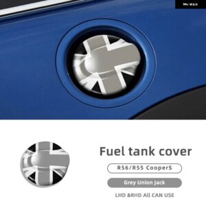 ABS ミニクーパー クラブマン R55 R56 ハッチバックユニオンジャック燃料タンクキャップカバー 外装 プロテクターミニ - grey union jack