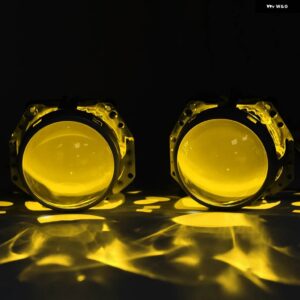 3.0インチ バイキセノンプロジェクターレンズ使用 H7 D2S D2H キセノン電球 H7 LED ヘラ G5 3R デビルアイ ヘッドライト 交換レトロフィット - LENS WITH YELLOW