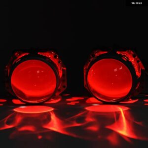 3.0インチ バイキセノンプロジェクターレンズ使用 H7 D2S D2H キセノン電球 H7 LED ヘラ G5 3R デビルアイ ヘッドライト 交換レトロフィット - LENS WITH RED