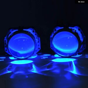 3.0インチ バイキセノンプロジェクターレンズ使用 H7 D2S D2H キセノン電球 H7 LED ヘラ G5 3R デビルアイ ヘッドライト 交換レトロフィット - LENS WITH BLUE
