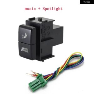 1PC デュアルキー スイッチ デュアル スイッチ フォグランプ レコーダー レーダー音楽 DRL 差動 スイッチ ボタン インフィニティ QX70 G37 QX80 FX37 - Music and spotlights