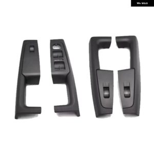 4個 ブラックフロントリア インナードア ハンドル アームレスト フレーム スイッチ コントロールパネル トリム 3TD867157 シュコダ スーパーブ 2008-2013 - black set