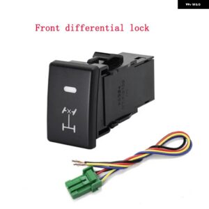 1PC LED パーキンダー電源フロント差動音楽バックミラー 加熱ファン ABS スイッチ ボタン いすゞ D-MAX - Front differential