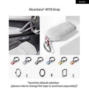 アルカンターラキーフォブカバー フェラーリ F1 ゴム 599 F40 ローマ 812 F8 SF90 ポルトフィーノキーケースキーホルダー カー - 4978 gray
