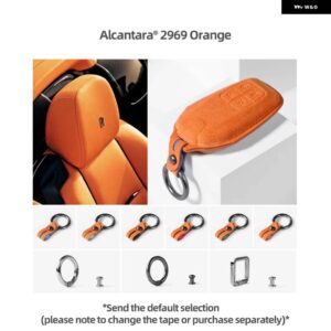 アルカンターラキーフォブカバー フェラーリ F1 ゴム 599 F40 ローマ 812 F8 SF90 ポルトフィーノキーケースキーホルダー カー - 2969 orange