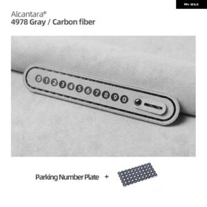 アルカンターラ 電話ナンバー一時 パーキング カード隠し発光オート プレート パーキング ストップ - Alcantara Gray