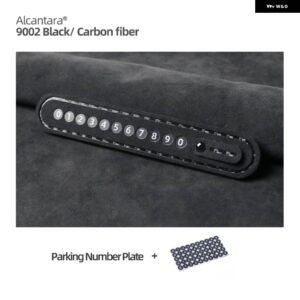 アルカンターラ 電話ナンバー一時 パーキング カード隠し発光オート プレート パーキング ストップ - Alcantara Black