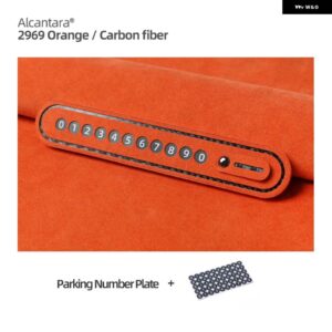 アルカンターラ 電話ナンバー一時 パーキング カード隠し発光オート プレート パーキング ストップ - Alcantara Orange