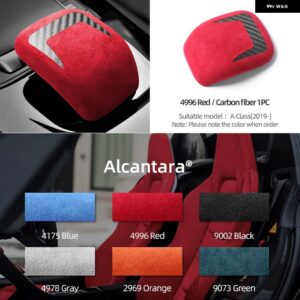 アルカンターラスエード ギアシフト ノブハンドル ABS カバー トリム ステッカー メルセデス W177 V177 W118 A クラスカー - carbon red