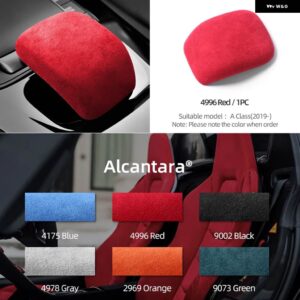 アルカンターラスエード ギアシフト ノブハンドル ABS カバー トリム ステッカー メルセデス W177 V177 W118 A クラスカー - ALCANTARA Red