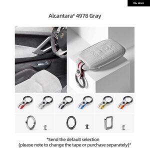 アルカンターラリモートキー FOB シェルロールスロイスファントムカリナンレイスキーケースカバー ホルダー キーホルダー - 4978 gray
