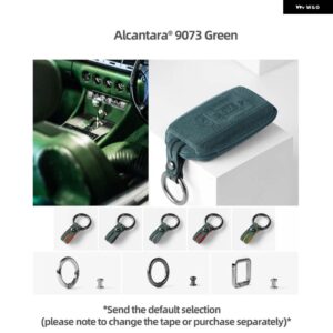 アルカンターラリモートキー FOB シェルロールスロイスファントムカリナンレイスキーケースカバー ホルダー キーホルダー - 9073 green