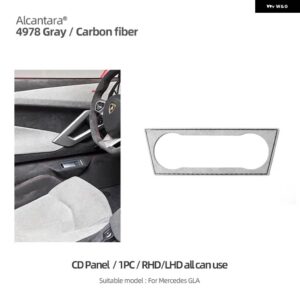 アルカンターラ メルセデス W177 CLA GLA A クラスカーセンターコンソール CD パネル インテリア トリム ステッカー カーボンカー - Alcantara Gray 1PC