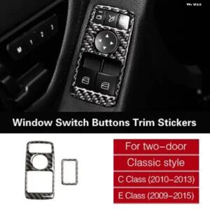 カーボン メルセデス W204 W212 AB CE クラス GLE GLA ML GL ドア窓パネル ステッカー インテリア トリム カー - Classis Style