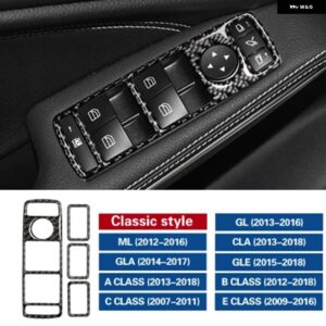 カーボン メルセデス W204 W212 AB CE クラス GLE GLA ML GL ドア窓パネル ステッカー インテリア トリム カー - Classis Style2