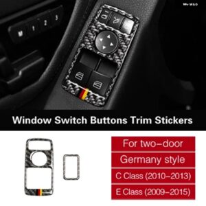 カーボン メルセデス W204 W212 AB CE クラス GLE GLA ML GL ドア窓パネル ステッカー インテリア トリム カー - Germany Style3