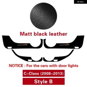 ドアアンチキックパッド ステッカー 超薄型革 PVC ドアサイドエッジフィルム メルセデス W204 W205 W213 C E クラス - Style B Matt black