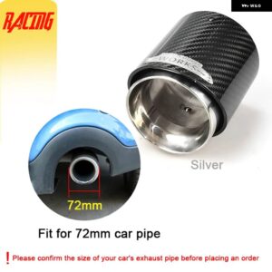 1PC カーボンマフラー ヒント ミニクーパー F54 F55 F56 F57 F60 R55 に適合 - Silver- In72mm