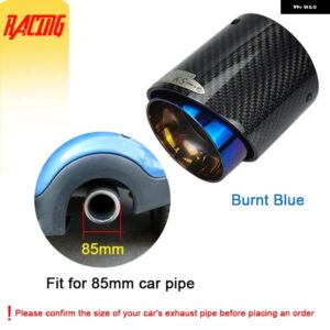1PC カーボンマフラー ヒント ミニクーパー F54 F55 F56 F57 F60 R55 に適合 - Blue- In85mm