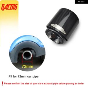 1PC カーボンマフラー ヒント ミニクーパー F54 F55 F56 F57 F60 R55 に適合 - Black- In72mm