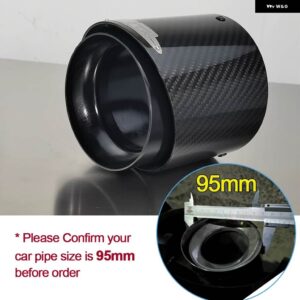 1ピース ブラックカーボン 95MM エキゾースト ヒント新 2021 2022 ミニ銅 F60 JCW カントリーマンモデル - black