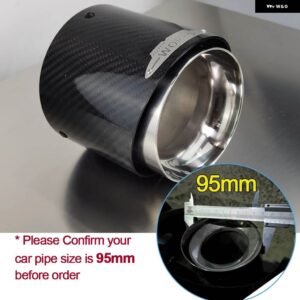 1ピース ブラックカーボン 95MM エキゾースト ヒント新 2021 2022 ミニ銅 F60 JCW カントリーマンモデル - Silver