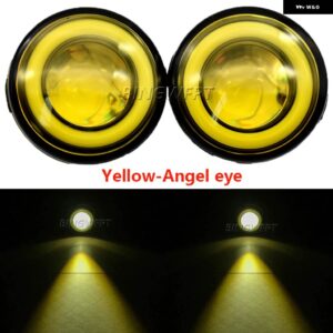 スズキ フロントバンパー LED レンズフォグ DRL 12V 日産 セレナスター ランディ C26 2010-2019 エンジェルアイ フォグラ - Yellow-Angel eye