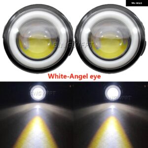 スズキ フロントバンパー LED レンズフォグ DRL 12V 日産 セレナスター ランディ C26 2010-2019 エンジェルアイ フォグラ - White Angel Eye