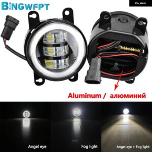 2ピース フォグライト エンジェルアイ フォグランプ DRL 車 H11 LED 12V アキュラ TSX 2011-2014 アキュラ RDX 2013 2014 2015 - Aluminum-Angel eye