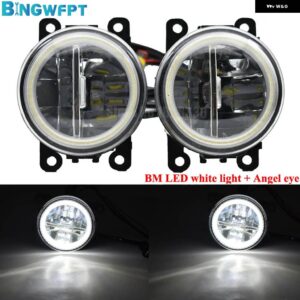 2ピース フォグライト エンジェルアイ フォグランプ DRL 車 H11 LED 12V アキュラ TSX 2011-2014 アキュラ RDX 2013 2014 2015 - BM-white-Angel eye