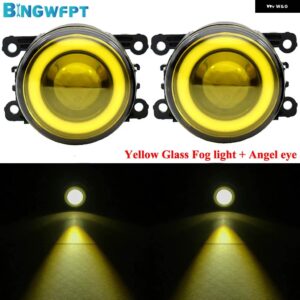 2ピース フォグライト エンジェルアイ フォグランプ DRL 車 H11 LED 12V アキュラ TSX 2011-2014 アキュラ RDX 2013 2014 2015 - HZ-LED-yellow