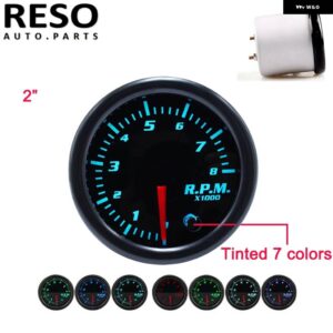 2インチ 52MM 7色 タコメーター RPM ブーストゲージ 水温計 LED デジタル表示ゲージ とカップ - Tachometer