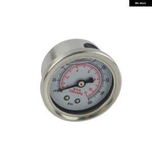 燃料圧力ゲージ 液体0-100 PSI 0-160PSI 0-11 KPA油圧ゲージ 1/8インチNPTブラック/ホワイト - WHITE