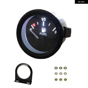 12V ブラックダイヤル 52MM 2インチ 油圧ゲージ /水温ゲージ メーター キット センサー 計器ラック 100 PSI - Fuel Level Gauge