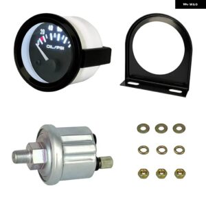 12V ブラックダイヤル 52MM 2インチ 油圧ゲージ /水温ゲージ メーター キット センサー 計器ラック 100 PSI - Oil pressure gauge