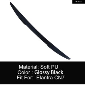 V スタイルエラントラ CN7 2020 21 22 23 リア トランク リッド スポイラー ウィング ブラックカーボンパターン外装チューニングアップグレード - Glossy Black