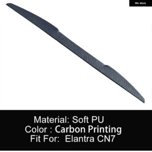 V スタイルエラントラ CN7 2020 21 22 23 リア トランク リッド スポイラー ウィング ブラックカーボンパターン外装チューニングアップグレード - Carbon Printing